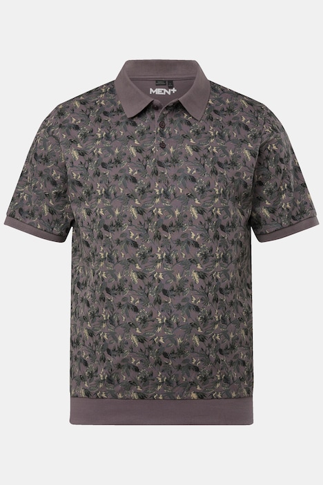 Men+ Poloshirt Bauchfit, Halbarm, Piqué, allover Print, bis 84/86
