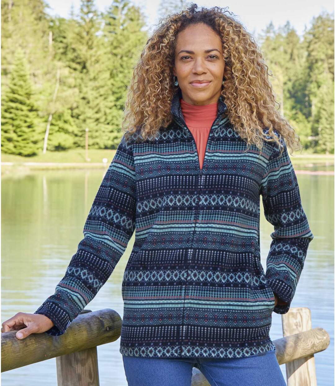Veste Polaire Motifs Jacquard