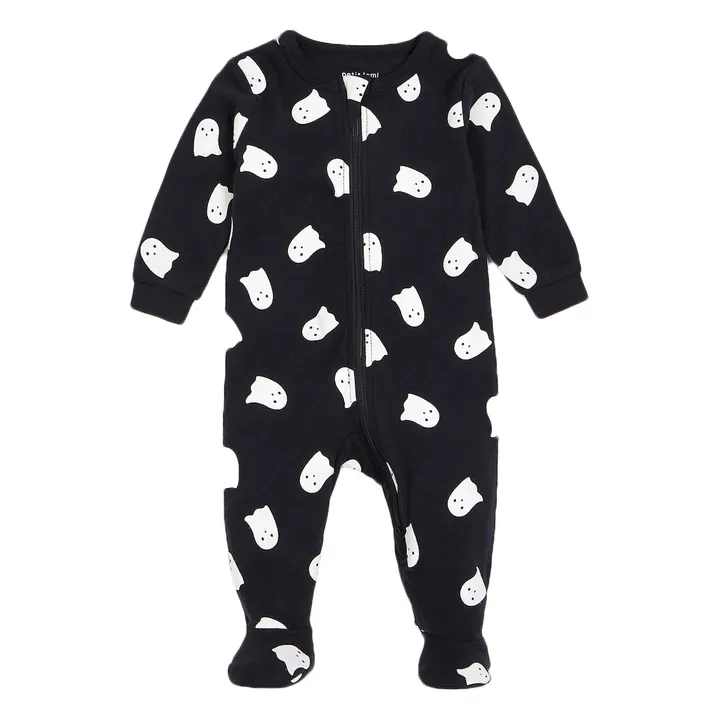 Petit Lem Pyjama Une Pièce Coton Bio Fantôme Phosphorescent | Noir
