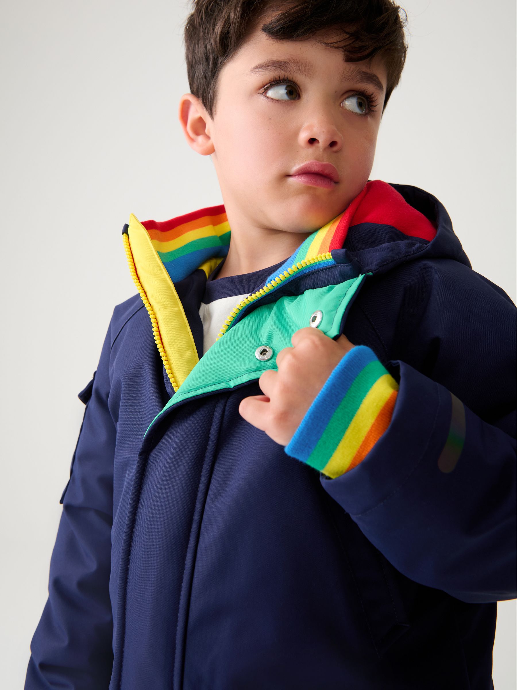 Little Bird by Jools Oliver regenbestendige parka-jas met regenboogafwerking