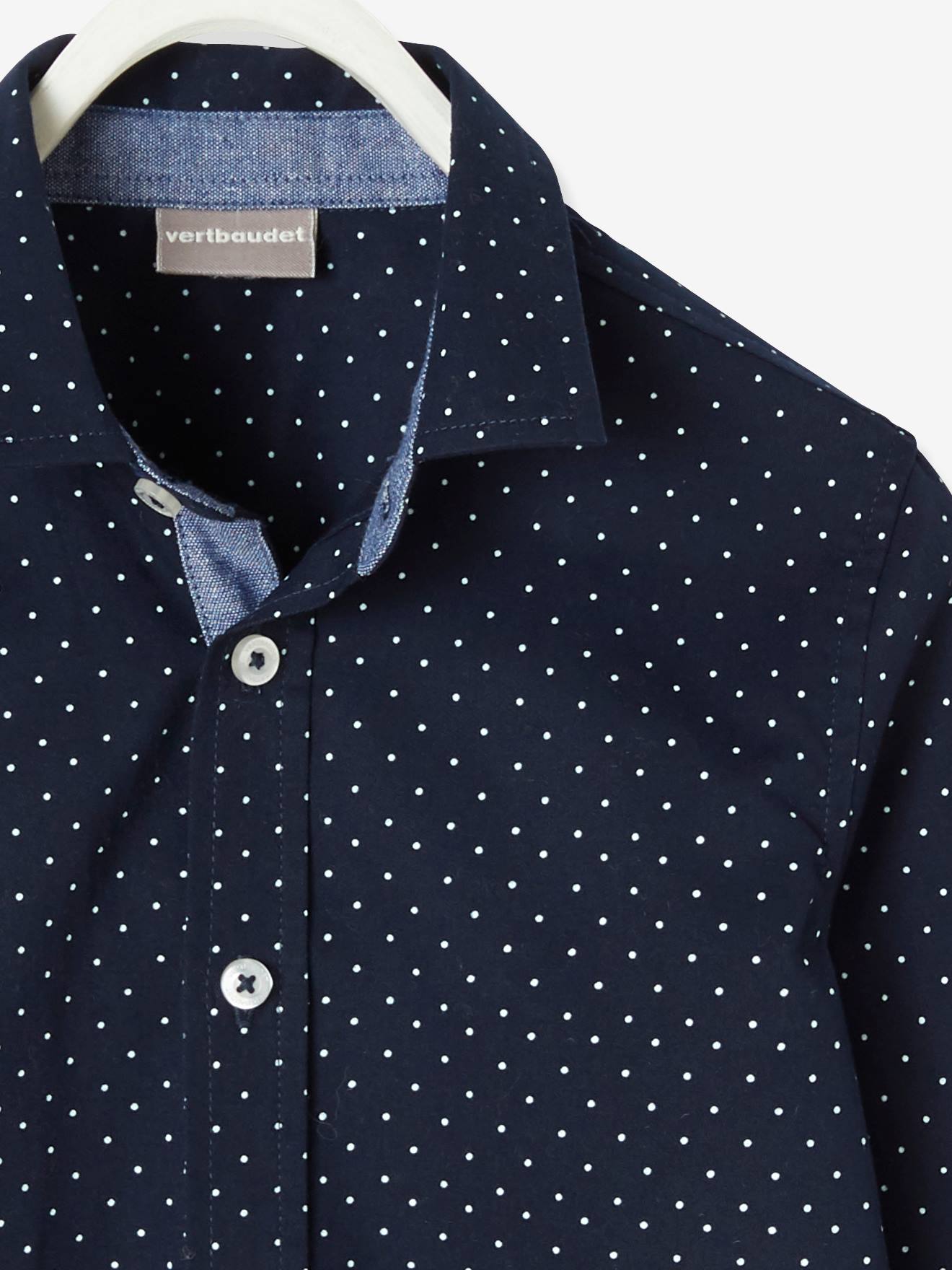 Camisa infantil com estampa de bolinhas azul-claro