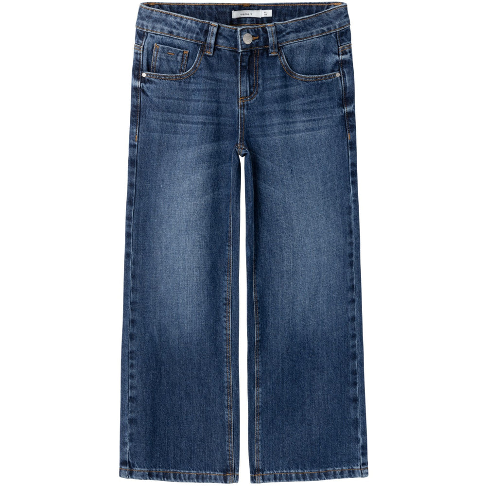 Køb Name It Dark Blue Denim Rose Wide Jeans Noos