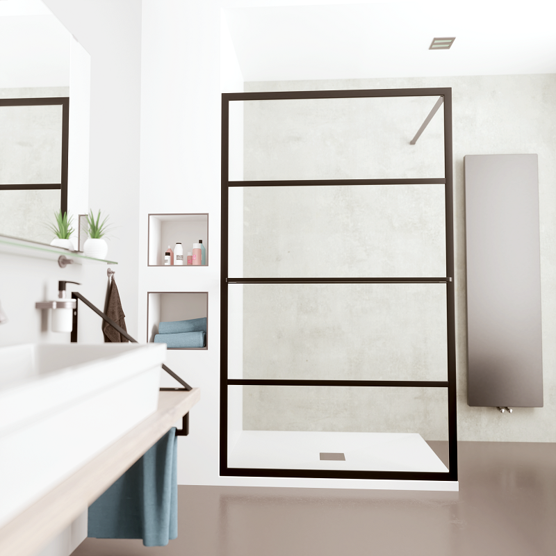 Best Design Nero inloopdouche 140x200cm anti-kalk 10mm