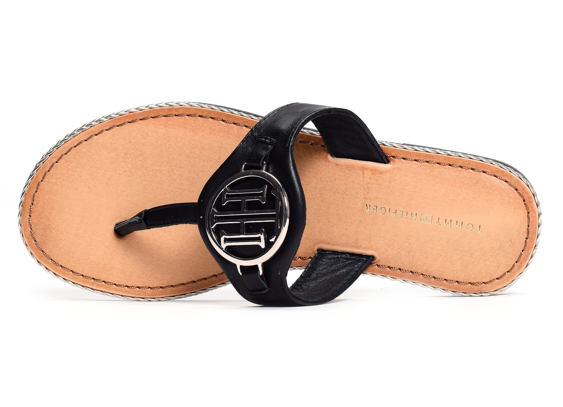 Essential leather flat sandal 5620 noir