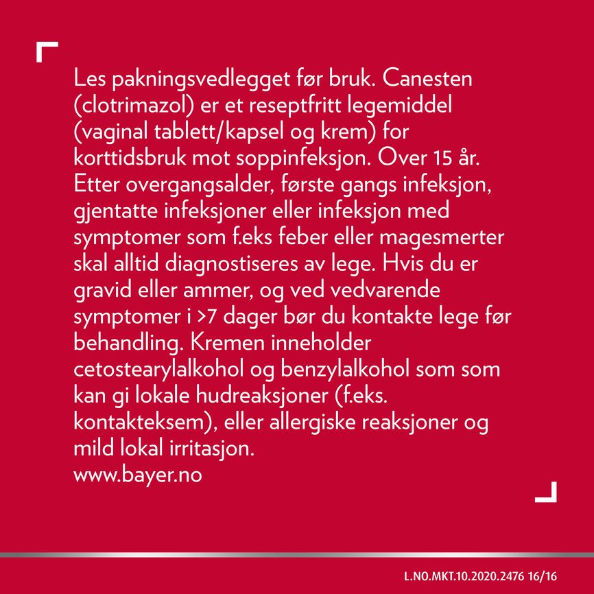 Canesten vaginaltabletter 100 mg