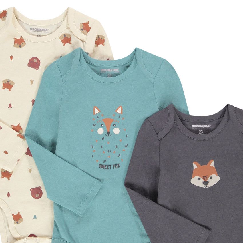 Lot de 7 bodies en jersey imprimé fantaisie pour bébé garçon - Vert