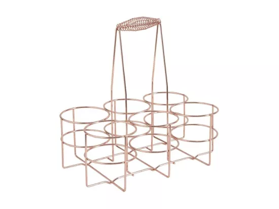 Panier 6 bouteilles design métal cuivré