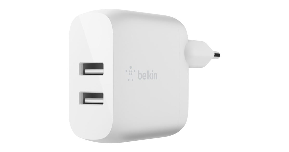 BelkinBoost Charge 2-poorts USB-A wandlader  (Wit, 24W)