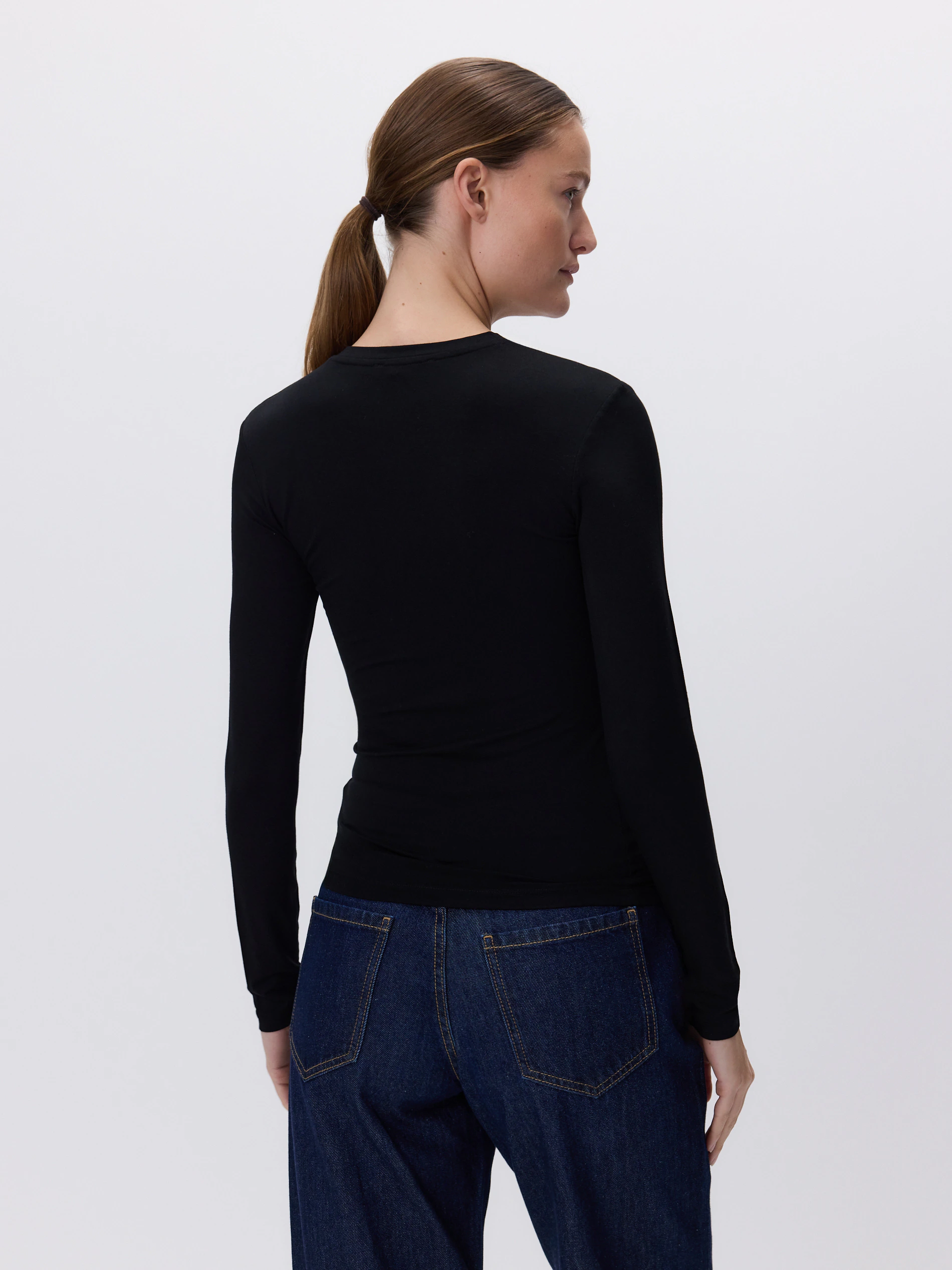 Langarmshirt mit hohem Anteil an Bambusfaser