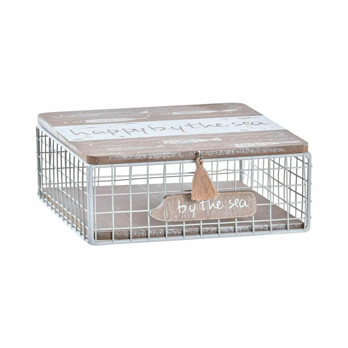 DKD Home Decor Boîte - Blanc Marron