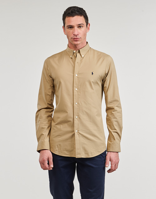 Polo Ralph Lauren - CHEMISE AJUSTEE SLIM FIT EN POPELINE UNIE Beige / Surrey / Tan