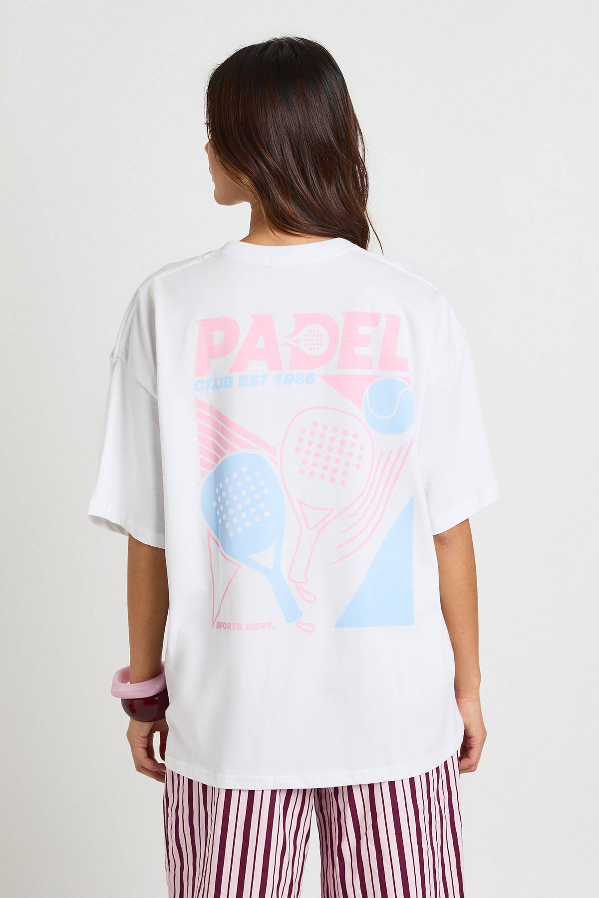 boohoo T-shirt Imprimé Padel Devant Et Dos