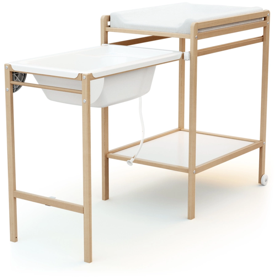 AT4 Wickeltisch mit Badewanne ESSENTIEL Buche
