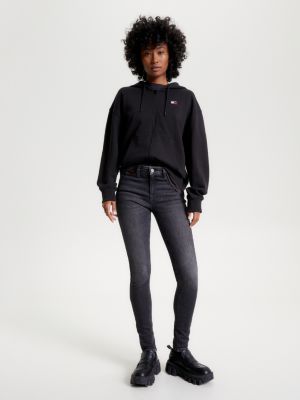 Calça jeans skinny Nora de cintura média com zíper no tornozelo