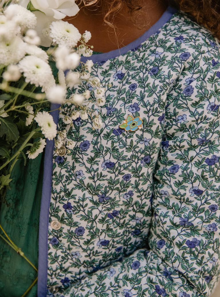 Veste matelassée écrue fleuri