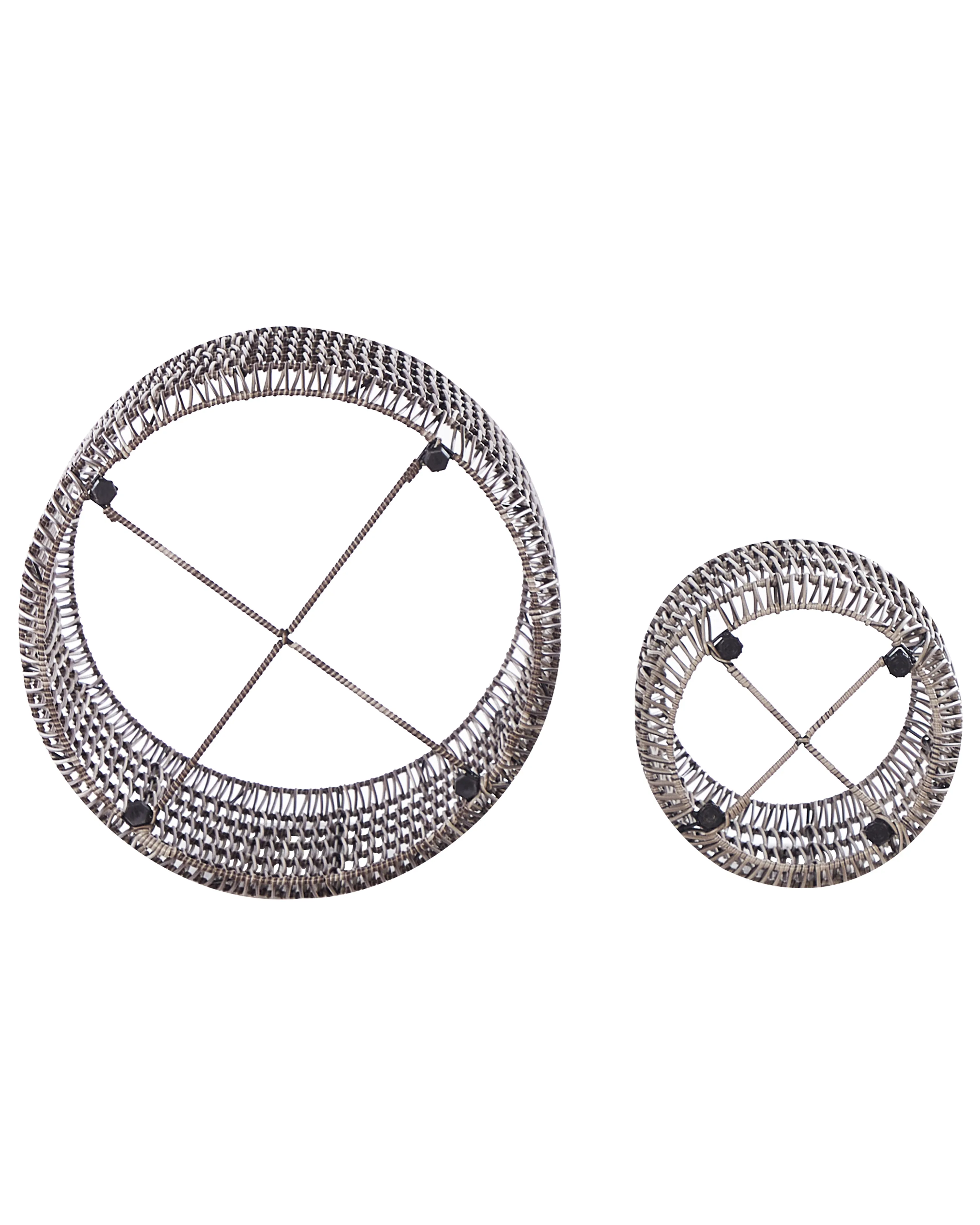 Set van 2 bloempotten BRODIEA PE rotan 26/45 cm Lichtbruin