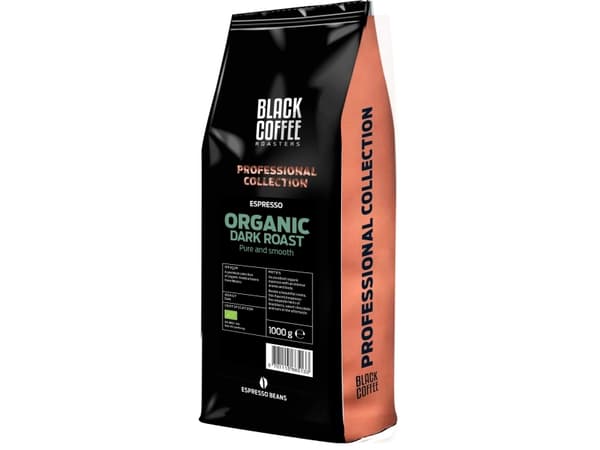Espresso Black Coffee Organic Dark hele bønner 1kg/ps - (6 stk.)