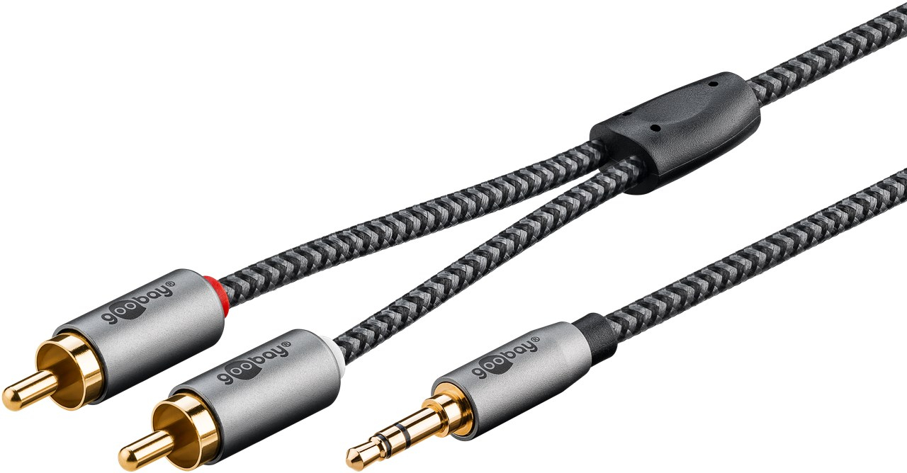 (3m) 3.5mm Audio Adapterkabel AUX zu Stereo-Cinch-Stecker (65289) - Sharkskin Grey
