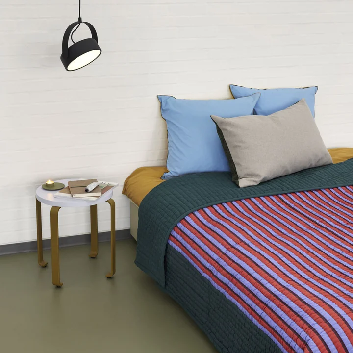 Hübsch Interior - Smile Hocker, Ø 46 cm, hellblau / khaki