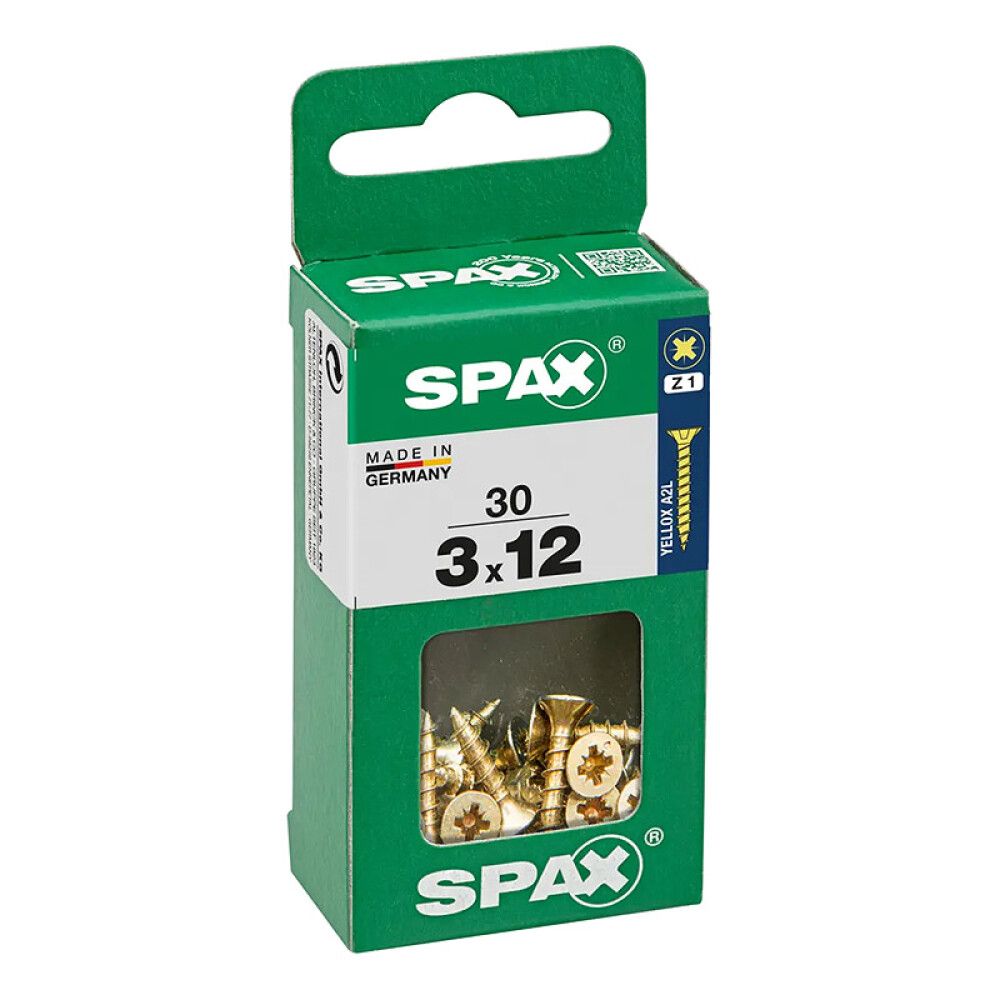 SPAX SENKHODE GUL 3X12, S 30 STK