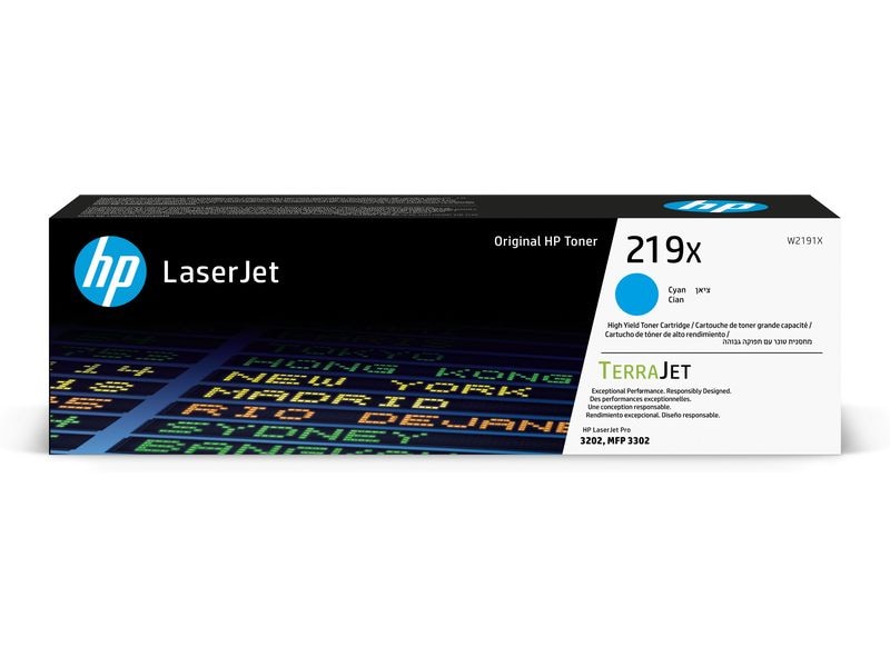HP Toner 219X (W2191X) Cyan Druckerpatrone, Cyan