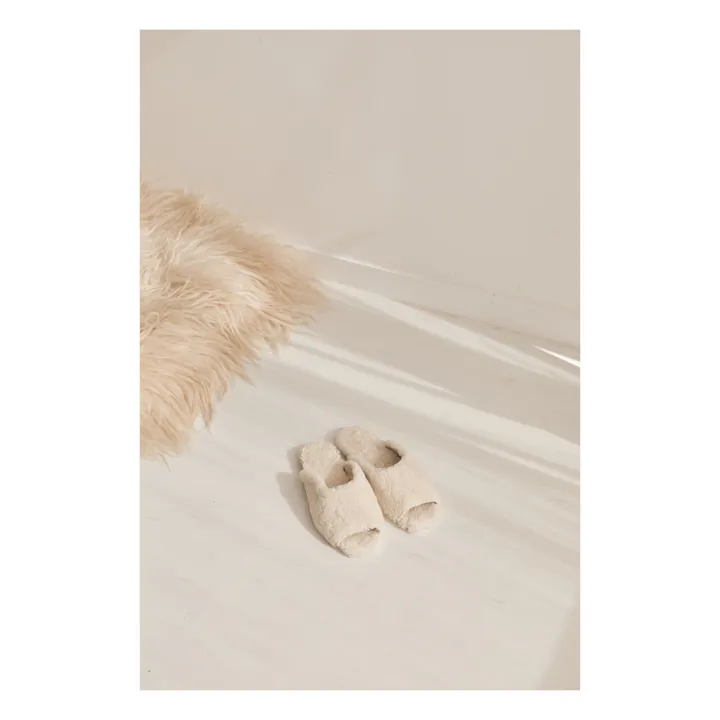 Deiji Studios Chaussons Peau Lainée | Ecru