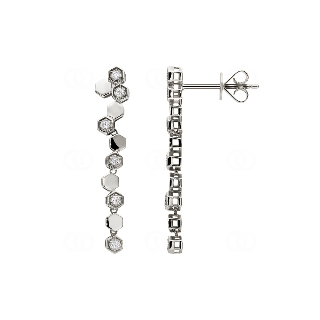 Ohrhänger 750/18 K Weissgold mit Diamanten 0.10 ct H/si