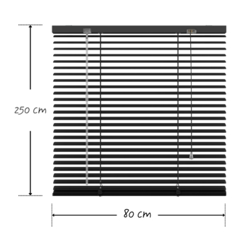KARWEI aluminium jaloezie 25 mm matzwart (kleurnr. 320) 80x250 cm (bxh)