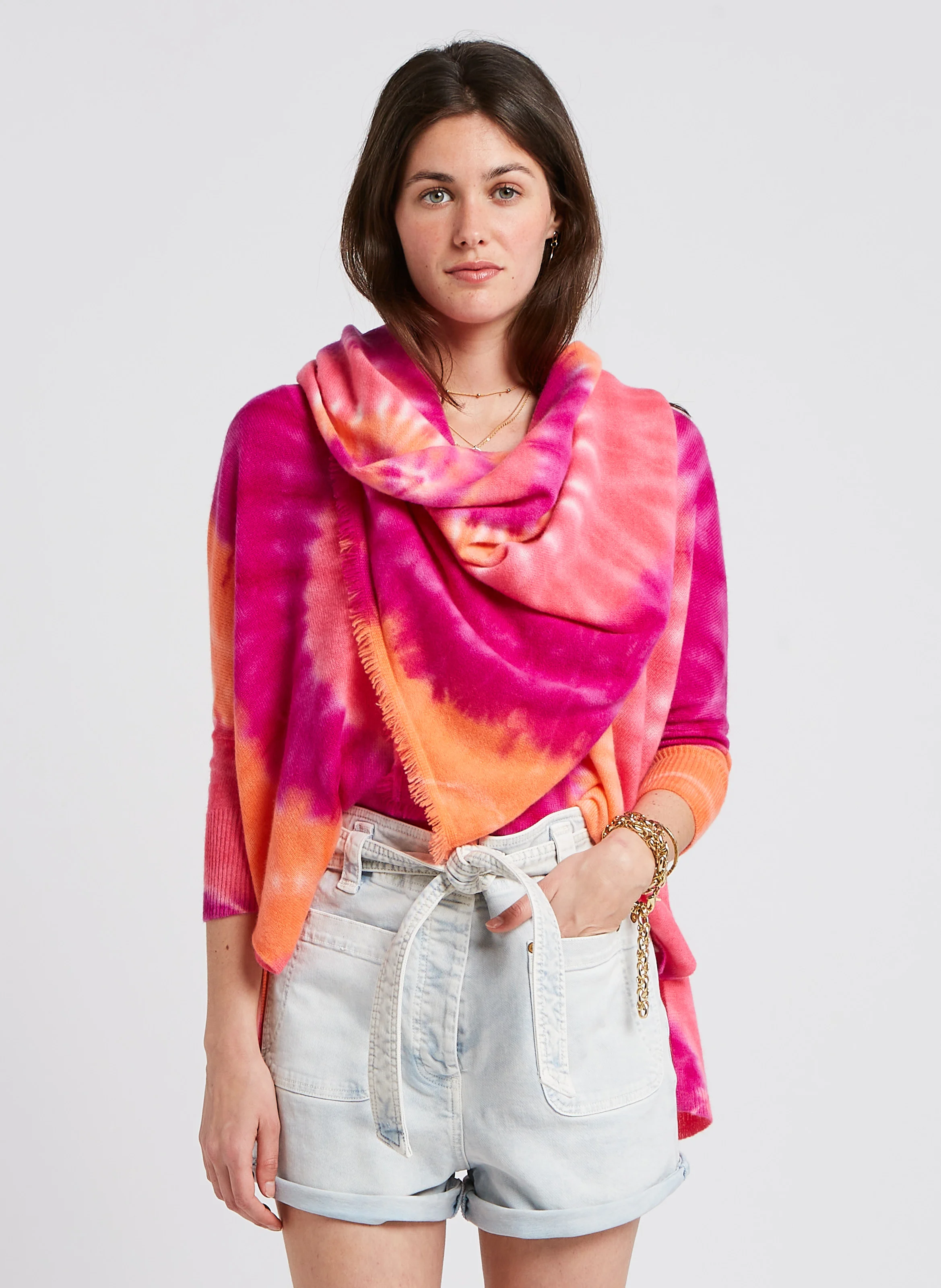 MELA SUNNY - Pull tie-and-dye en cachemire | Rose