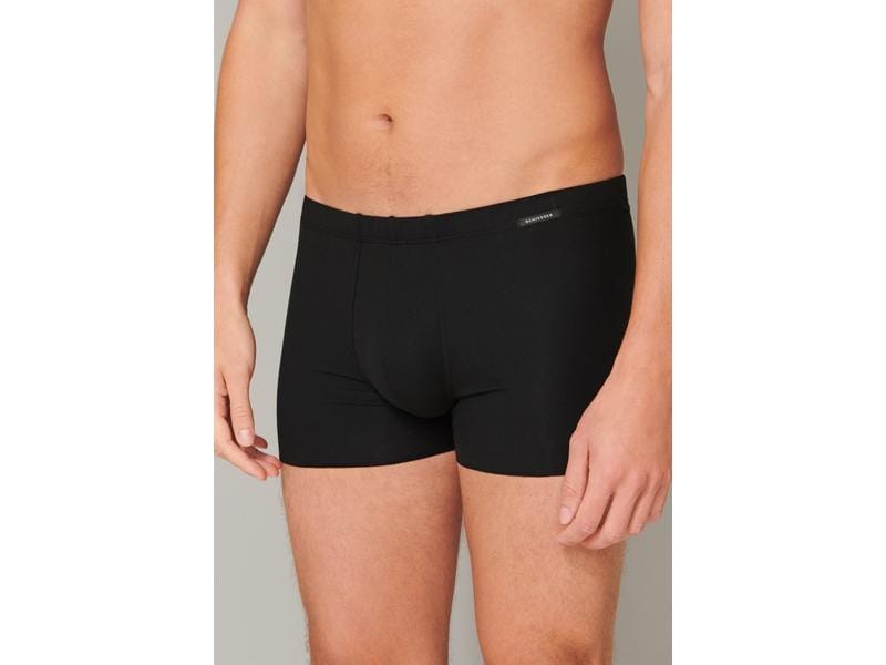 SCHIESSER Shorts Herren Laser Cut, Schwarz, L Schwarze, körpernahe Shorts für Herren