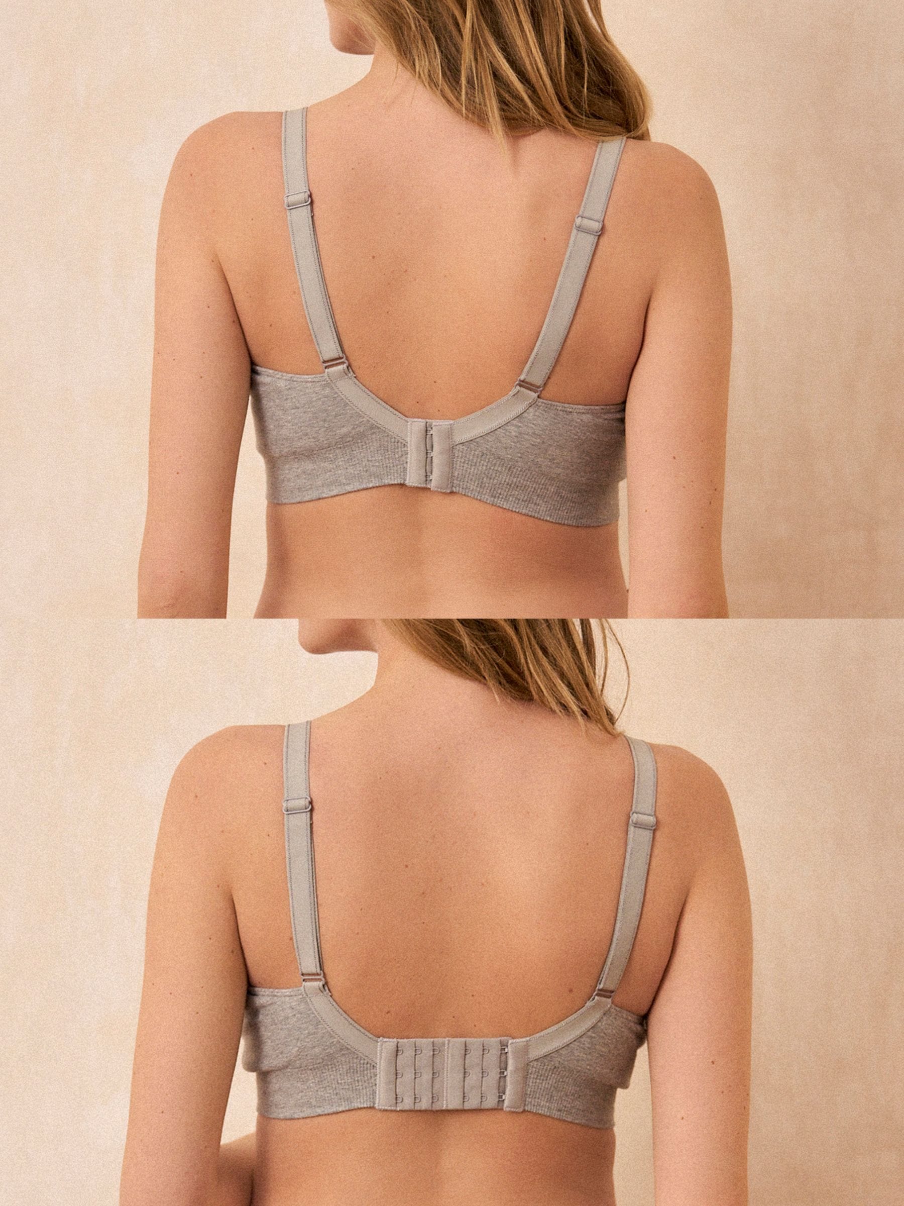 Grijs en poederroze - Seraphine Black & White Maternity & Nursing Bras – Twin Pack
