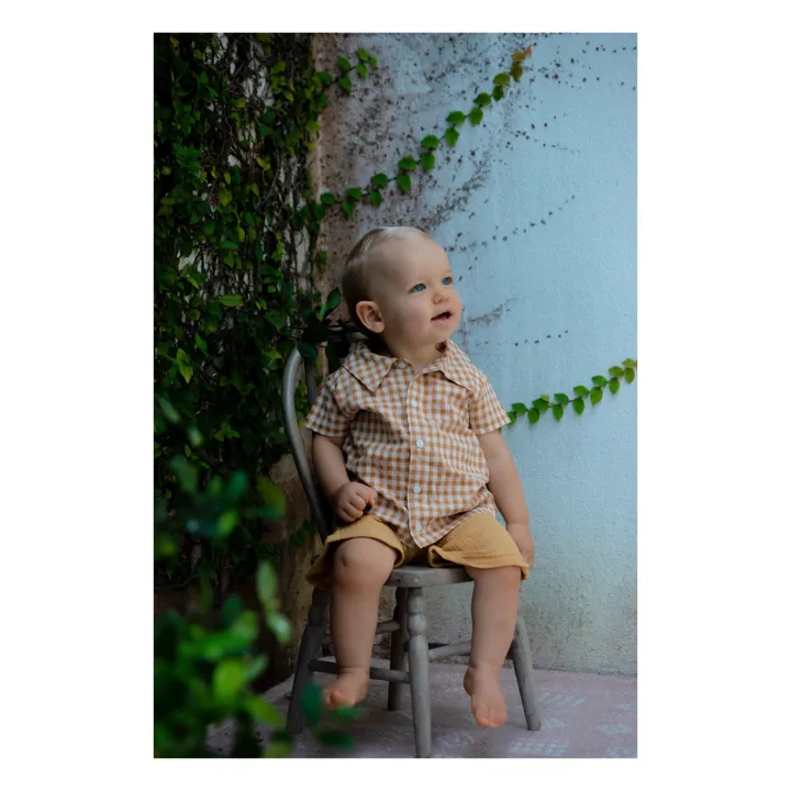 Petite Lucette Chemise à Carreaux Matières Recyclées Manu | Camel