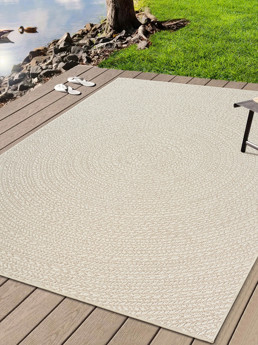 the carpet Teppich »Kansas« rechteckig 1 mm Höhe moderner robuster In und Outdoor Teppich Jute Look