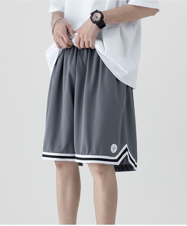 Wewewow - Shorts met contrasterende rand en trekkoord in de taille