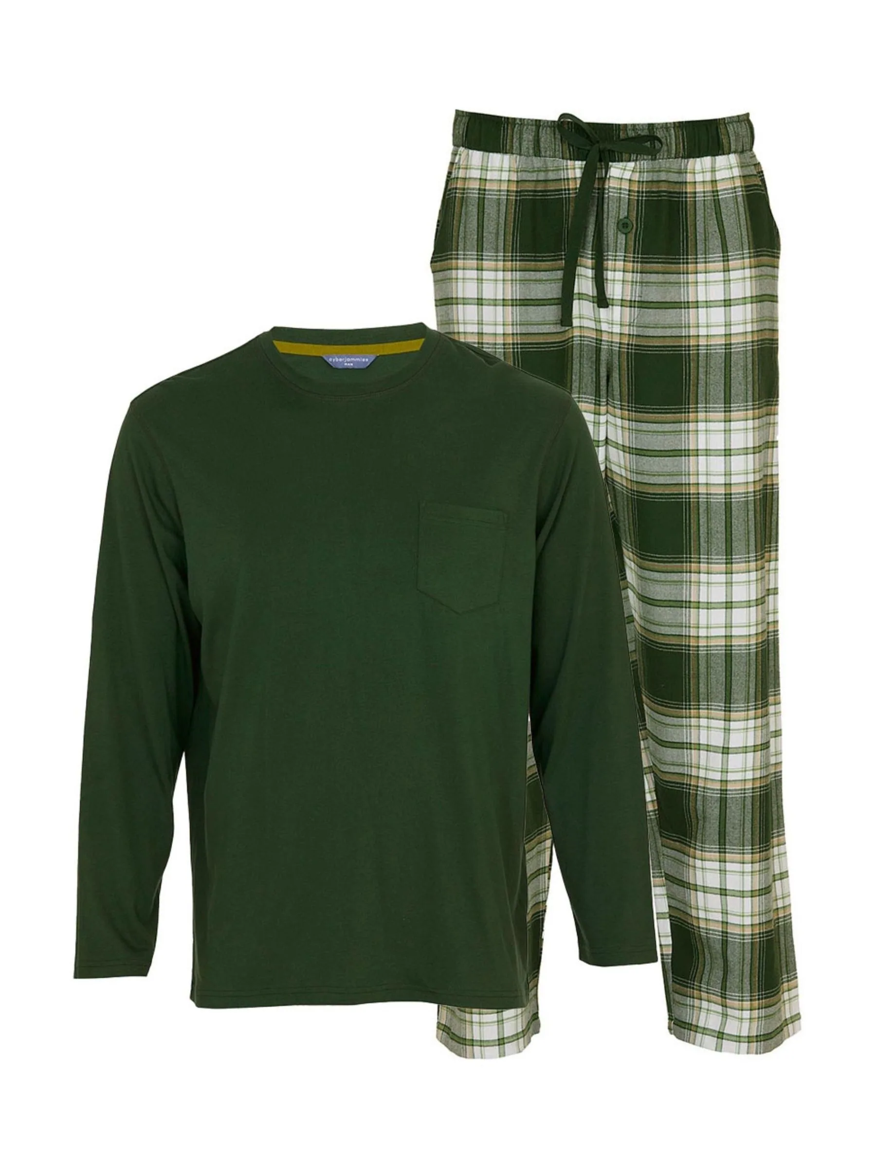 Cyberjammies Ruit pyjamabroek en effen jersey T-shirt