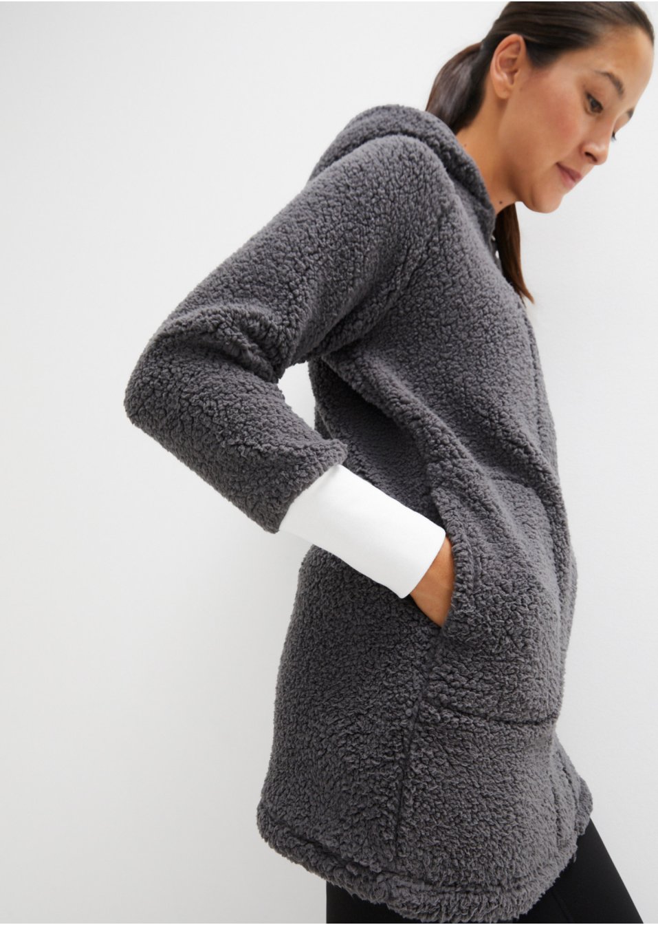 Veste en polaire peluche, oversize