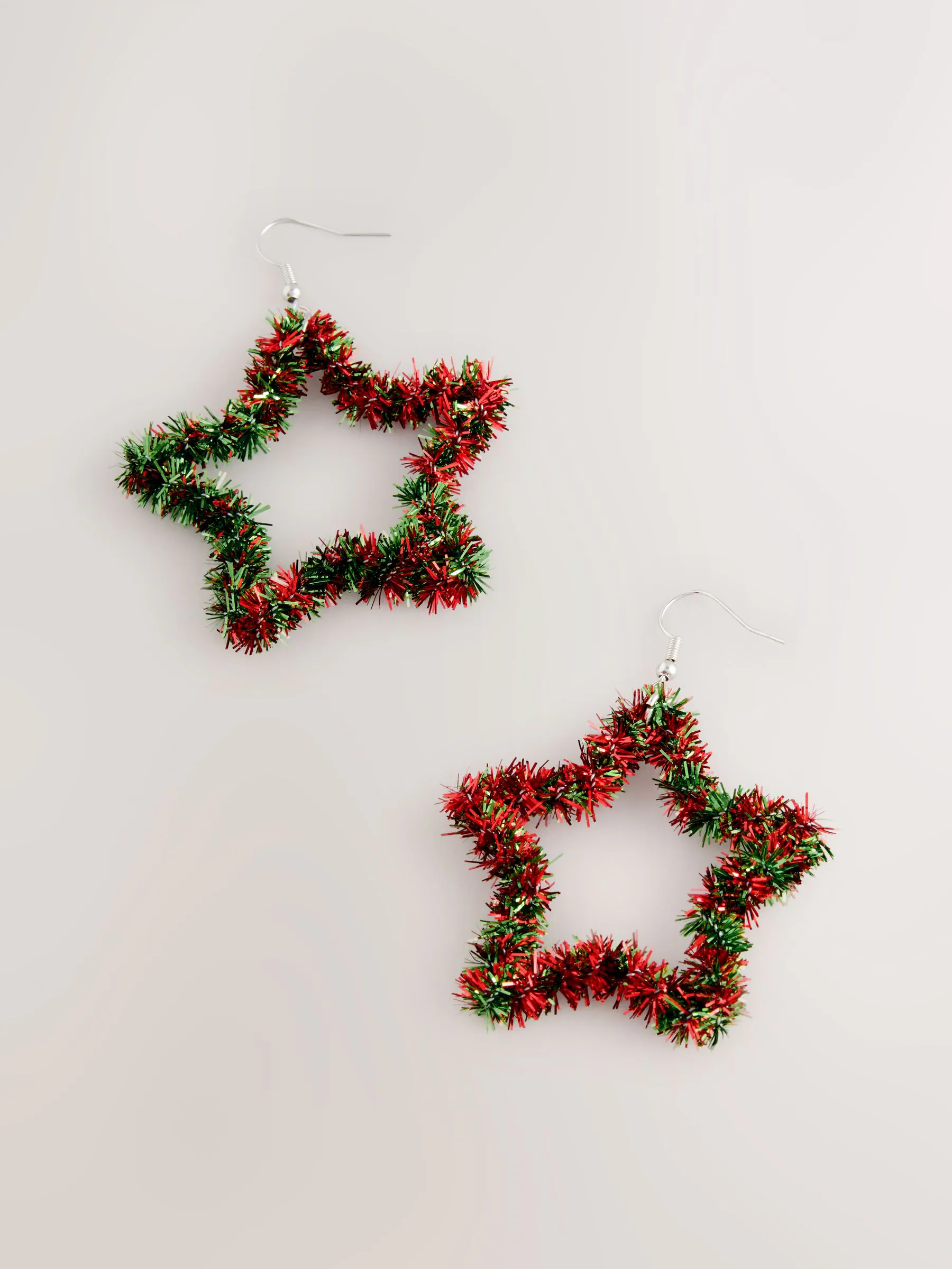 Rood/groen - Kerststeroorbellen