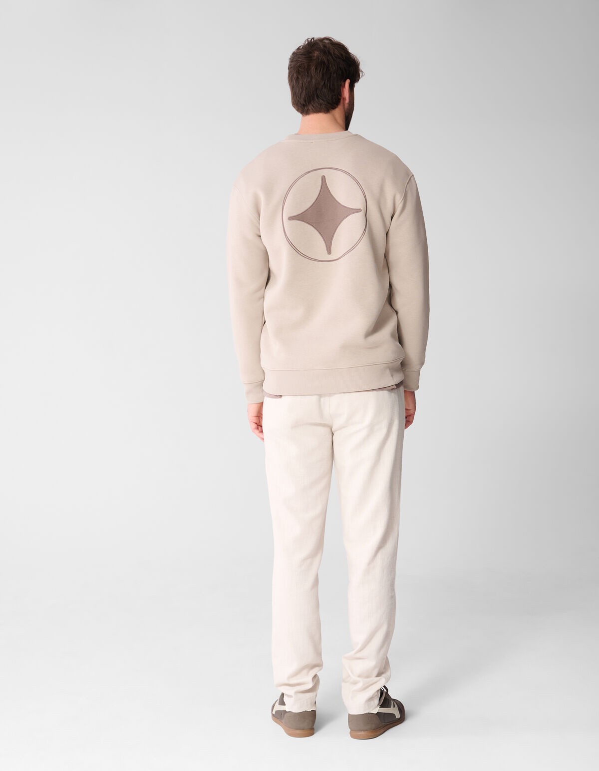 Structuur Regular Fit Broek Zand