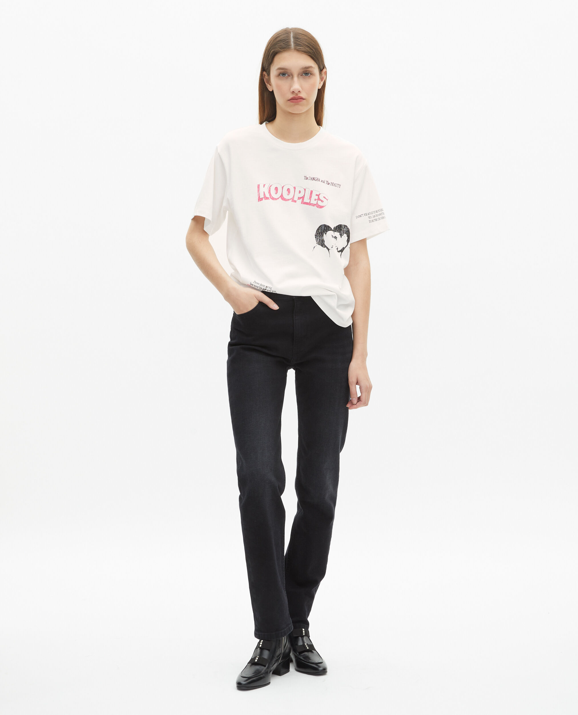 T-shirt avec sérigraphie blanc