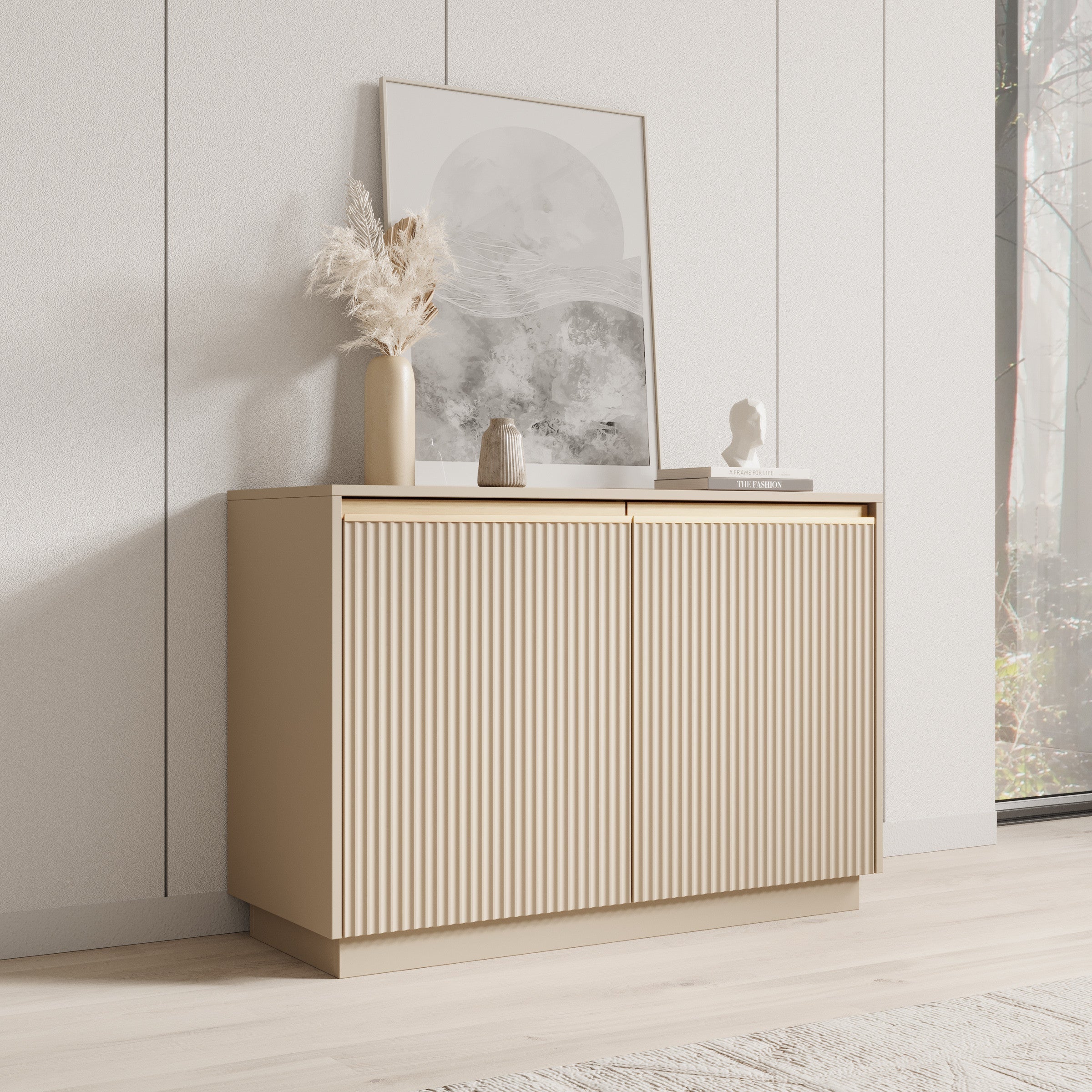Meubella - Dressoir Remy - Beige - 104 cm
