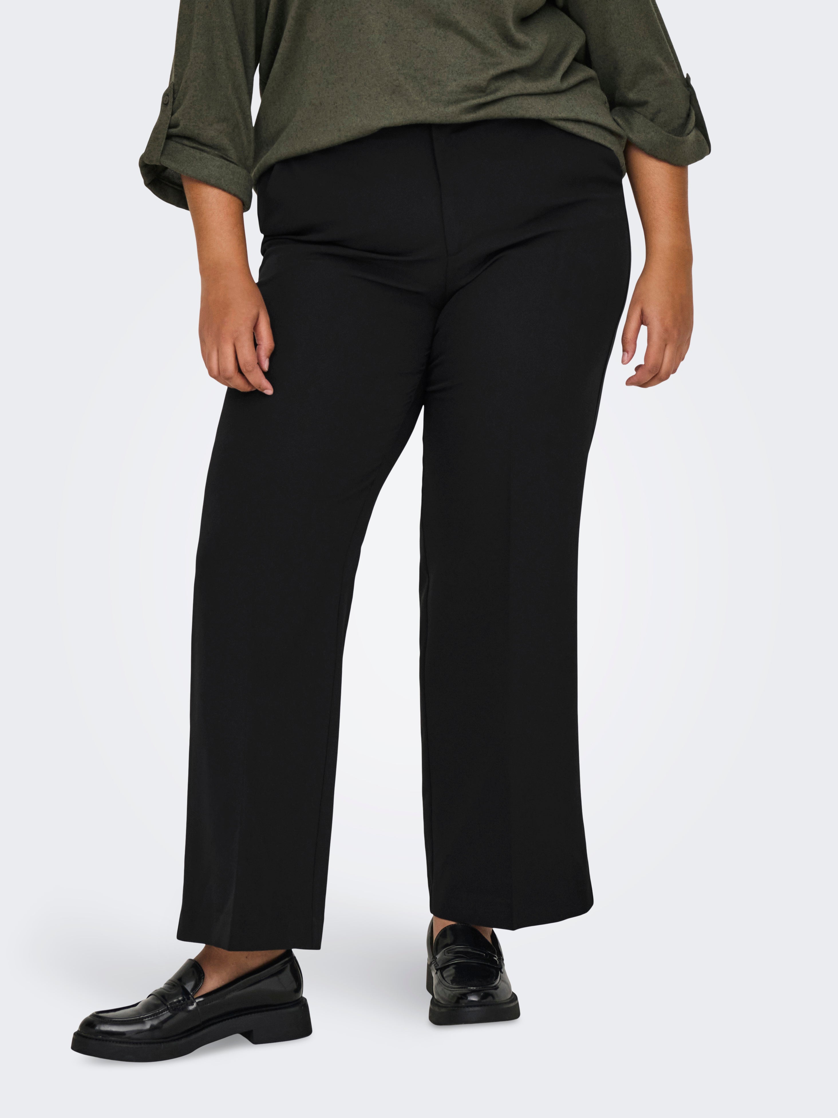 CARBERRY Hohe Taille Weiter Beinschnitt Hose Black