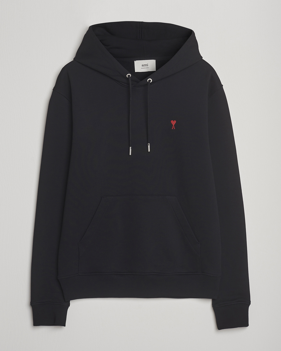 AMI Heart Logo Hoodie Black