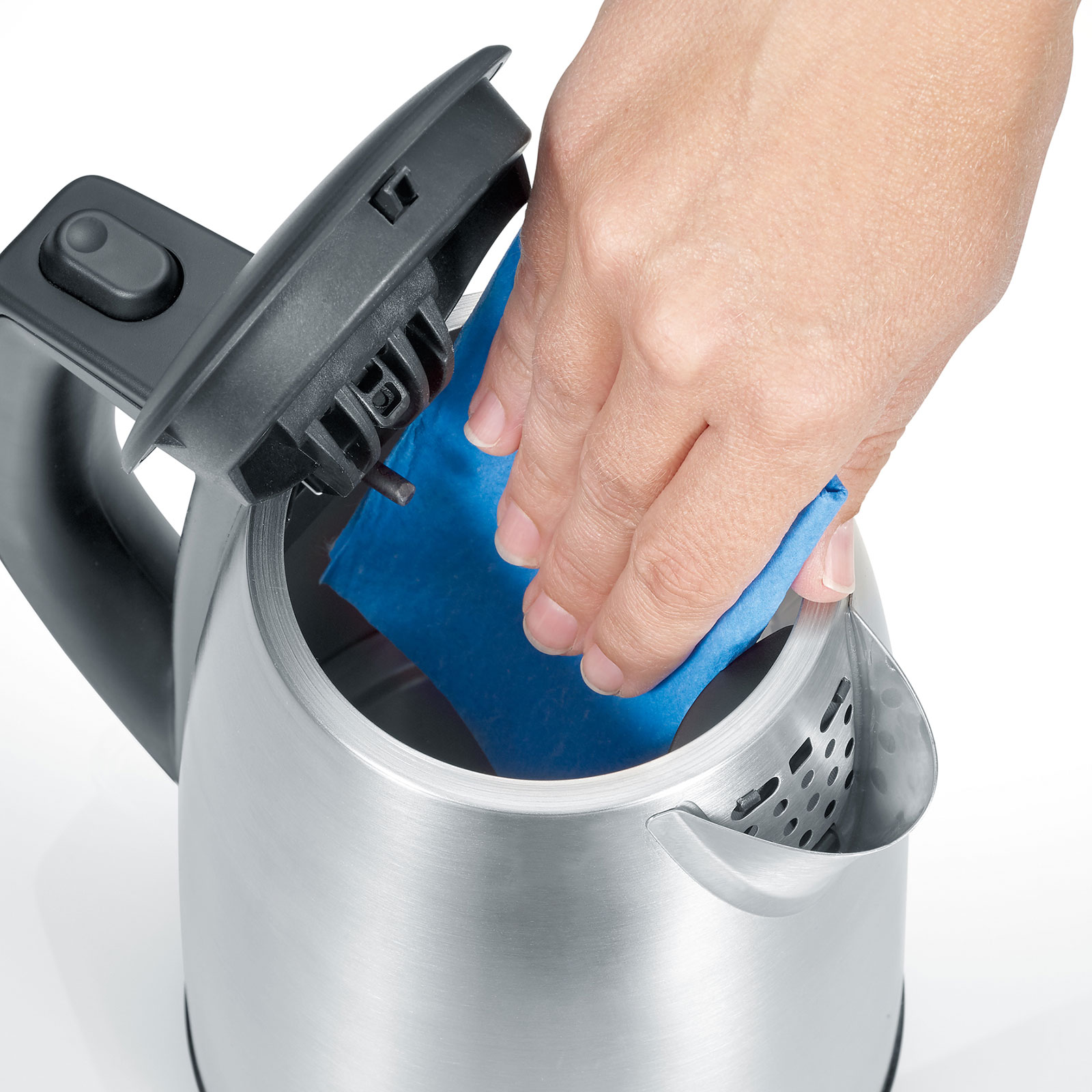 SEVERIN Wasserkocher WK 3469 - Edelstahl-schwarz - 1 Liter