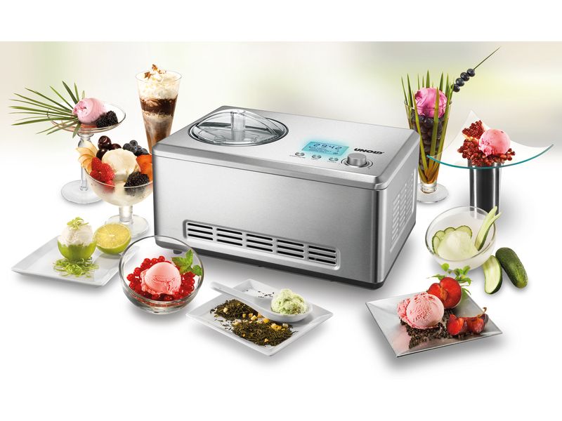 Unold Glacemaschine Nobile 2 l, Silber Eismaschine für 2 Liter Eiscreme
