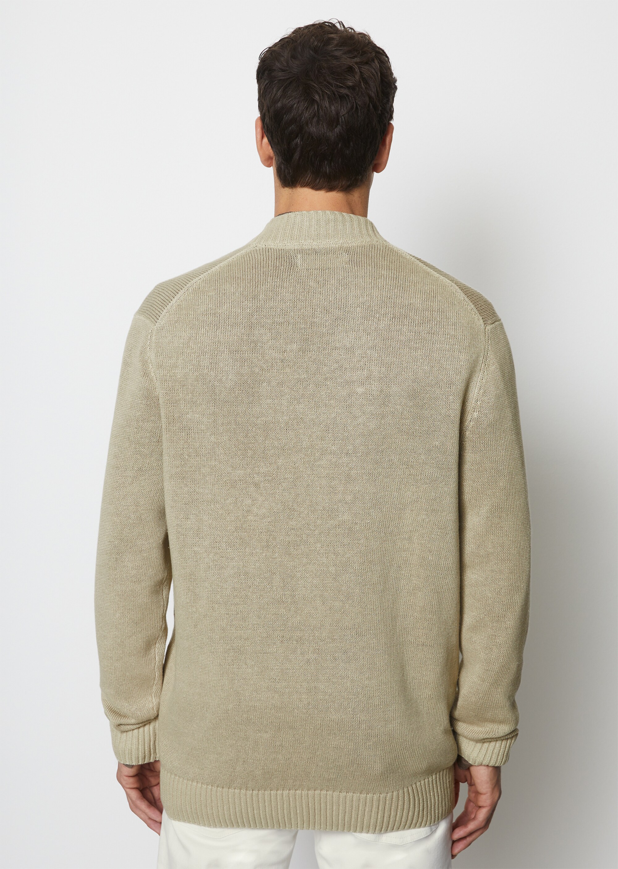 Strickjacke regular aus Baumwolle und Leinen
