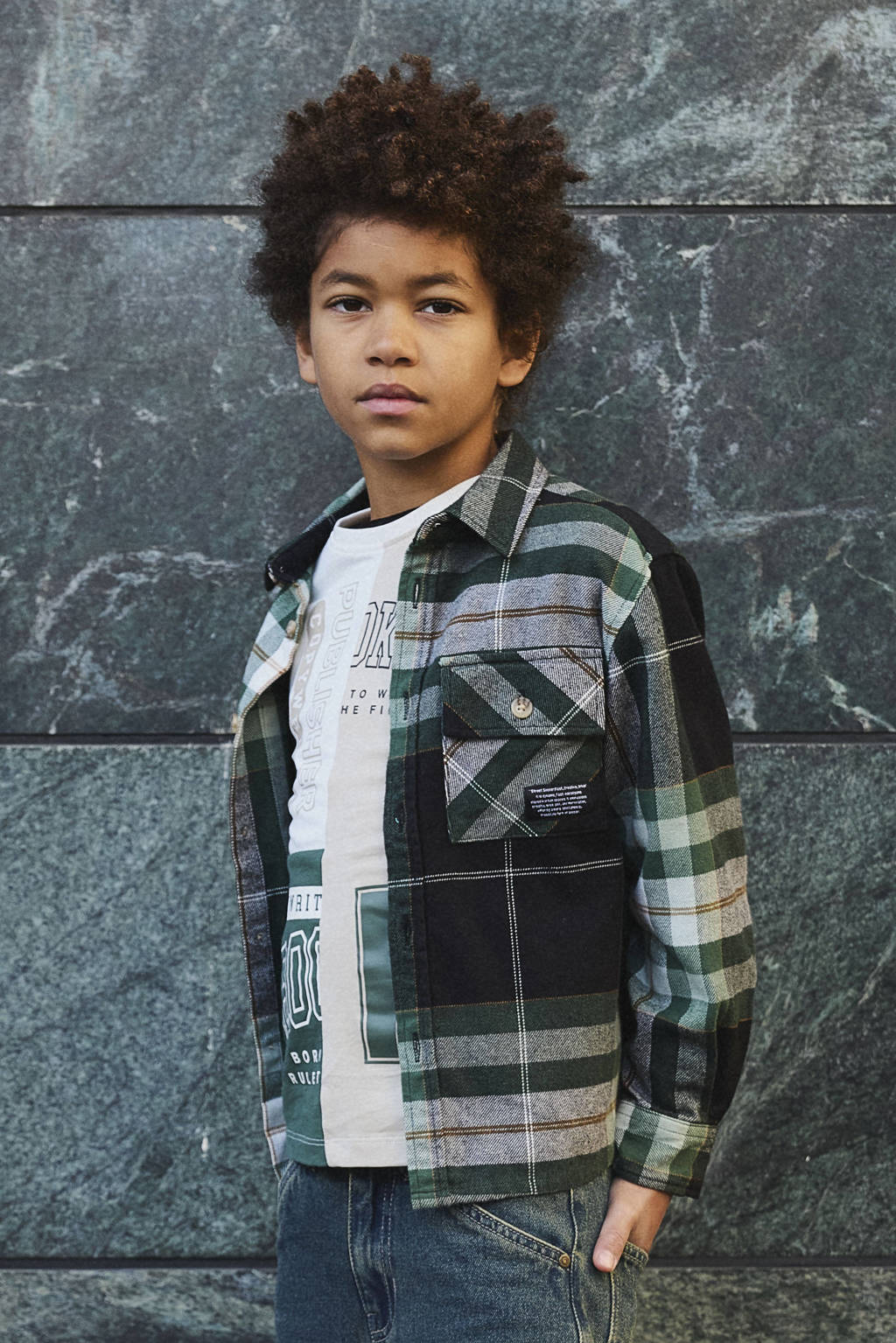 NAME IT KIDS overshirt donkergroen
