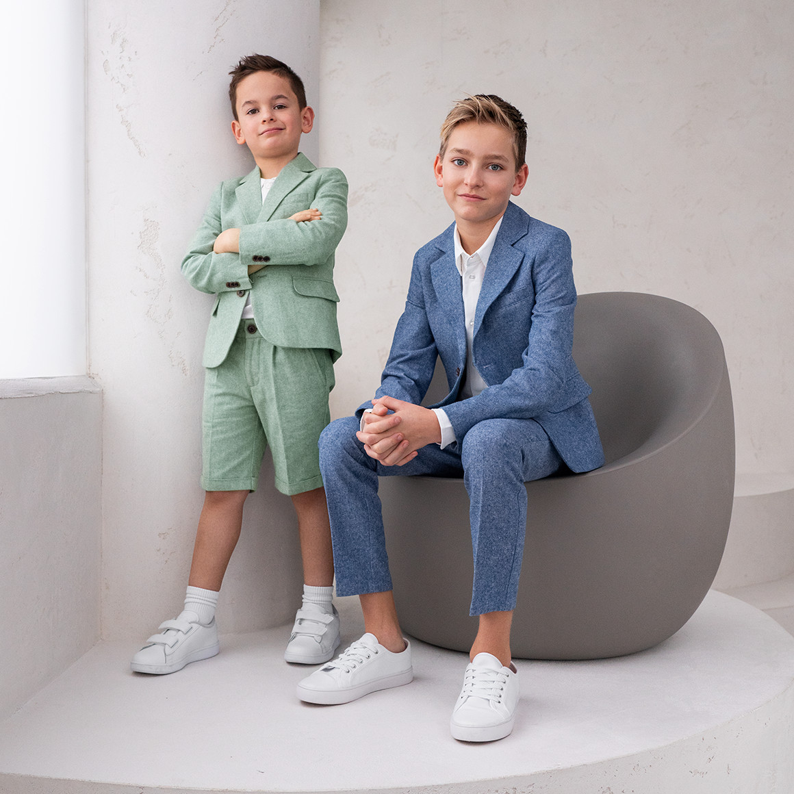 Yigga Jungen Anzughose mit verstellbarem Bund blau