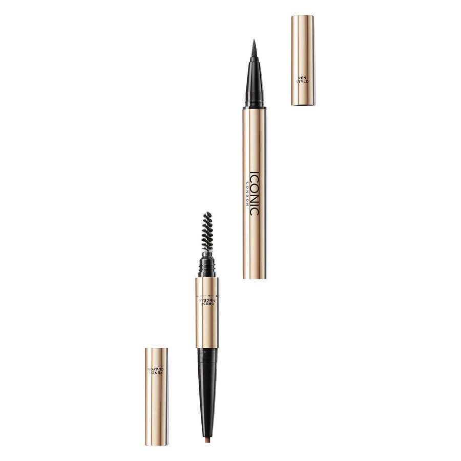 Iconic London Triple Precision Brow Definer Chocolate Brown 0,1g + 0,33ml