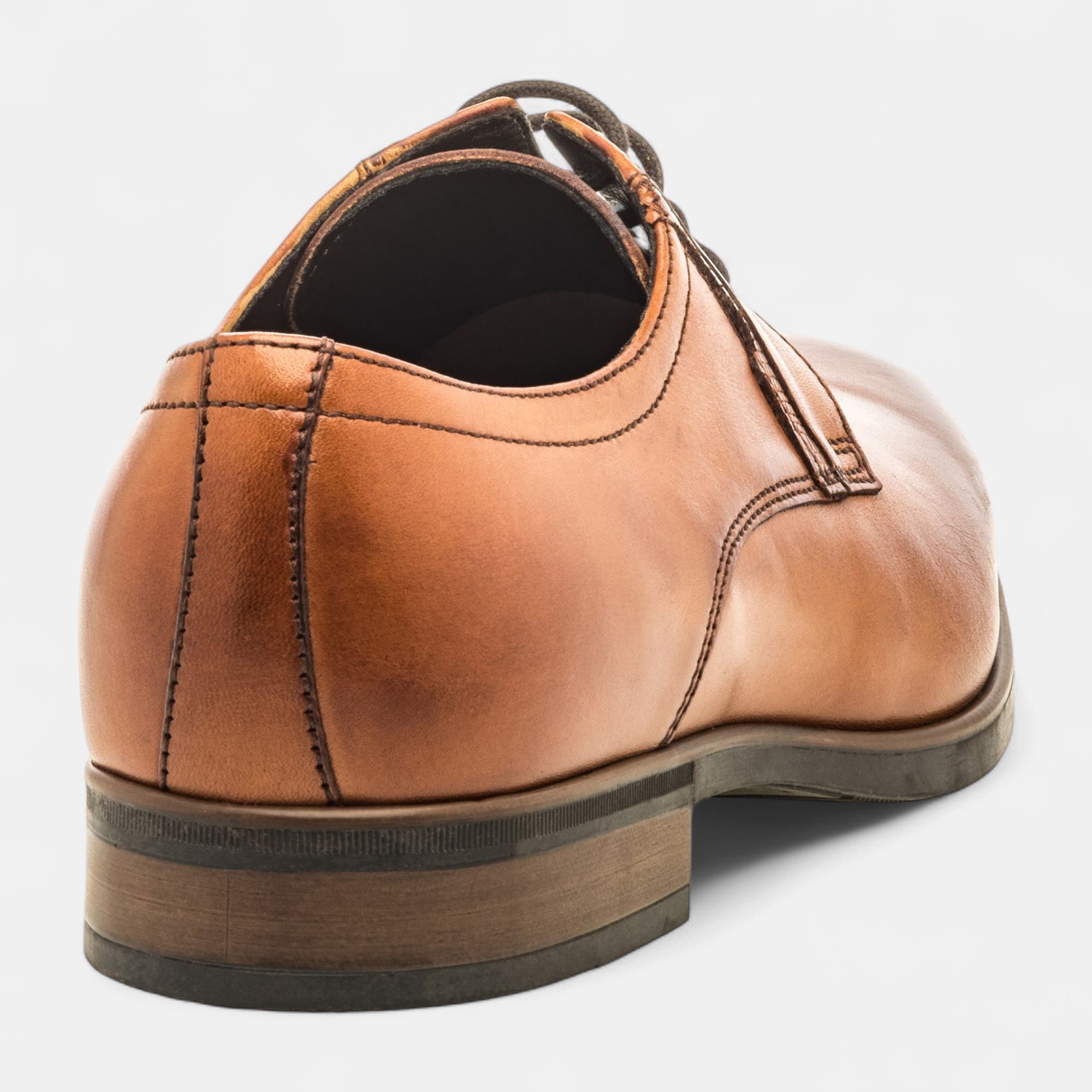 Derbies Homme en cuir cognac