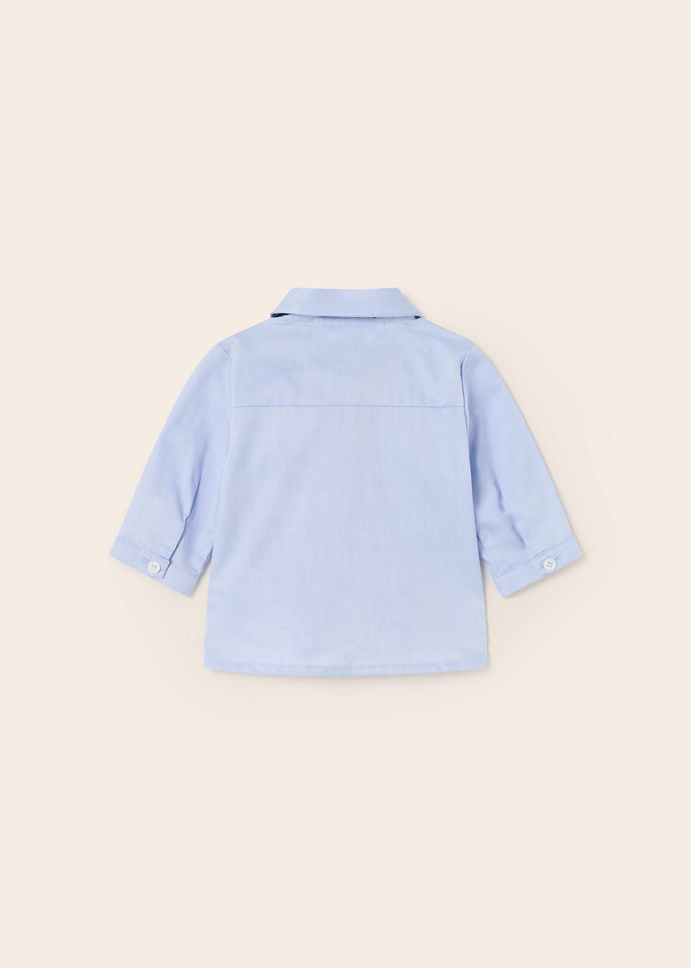 Camisa de algodão de manga comprida com laço para recém-nascido